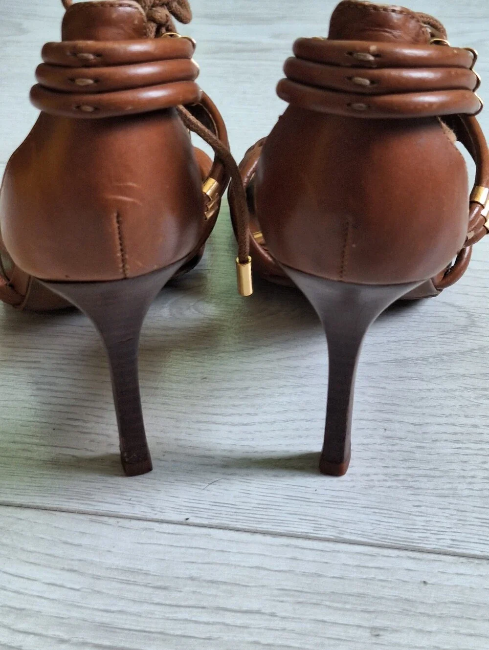 Tory Burch Audrianna Brown Leather heels 9 M